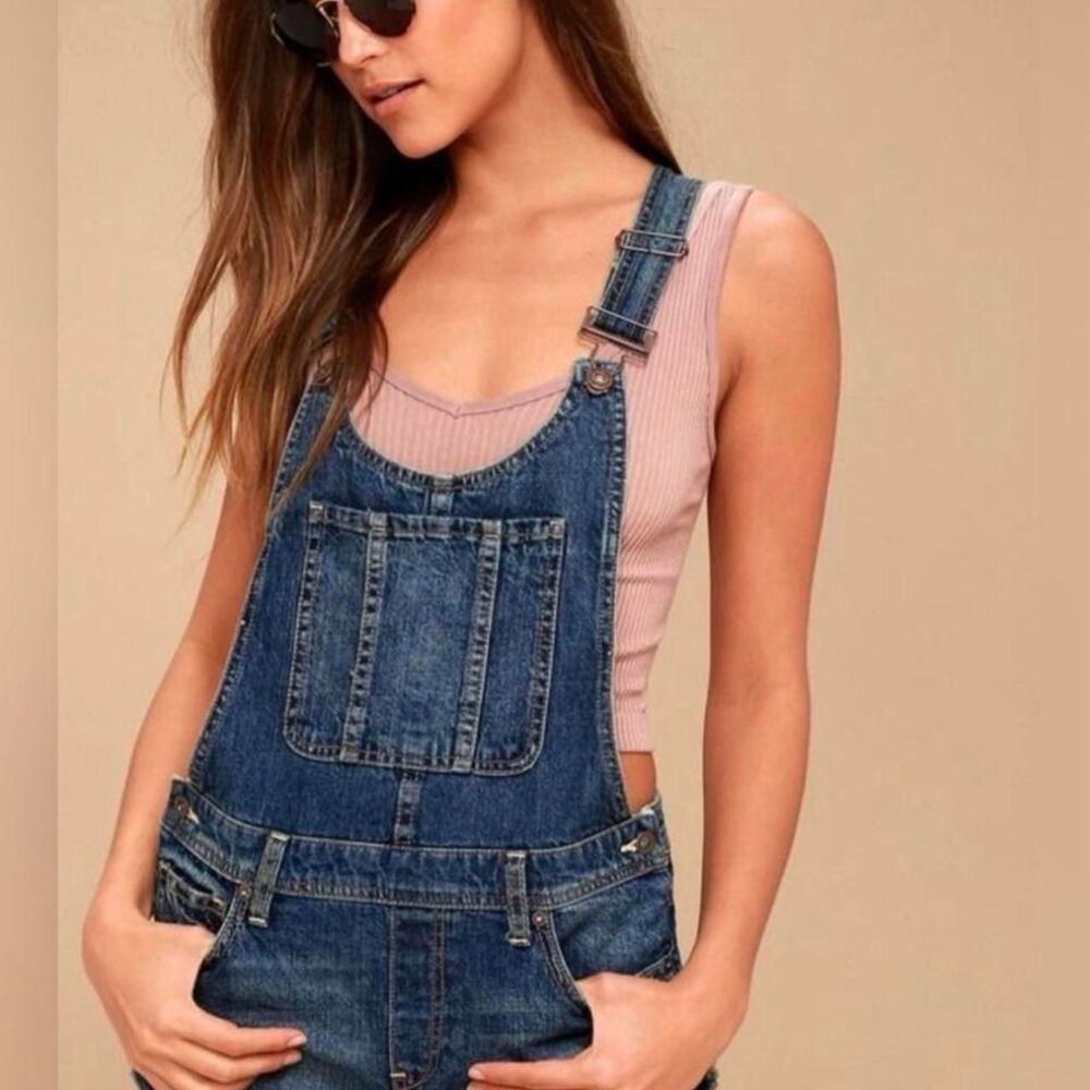 Free-people Women's Blue and Navy Dungarees-overalls